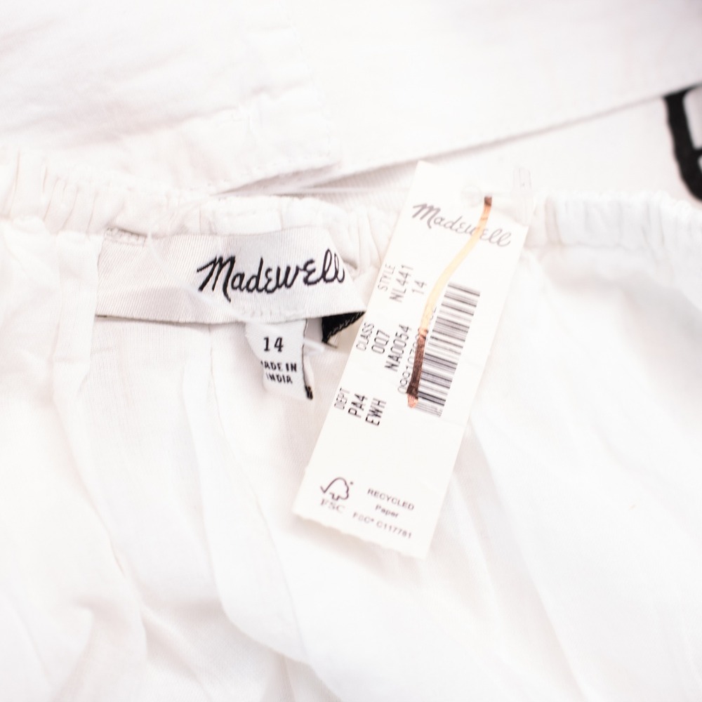 Madewell Midi Dress White Cotton Embroidery Summer Eyelet Cut Out Resort Size 14 - Picture 8 of 9